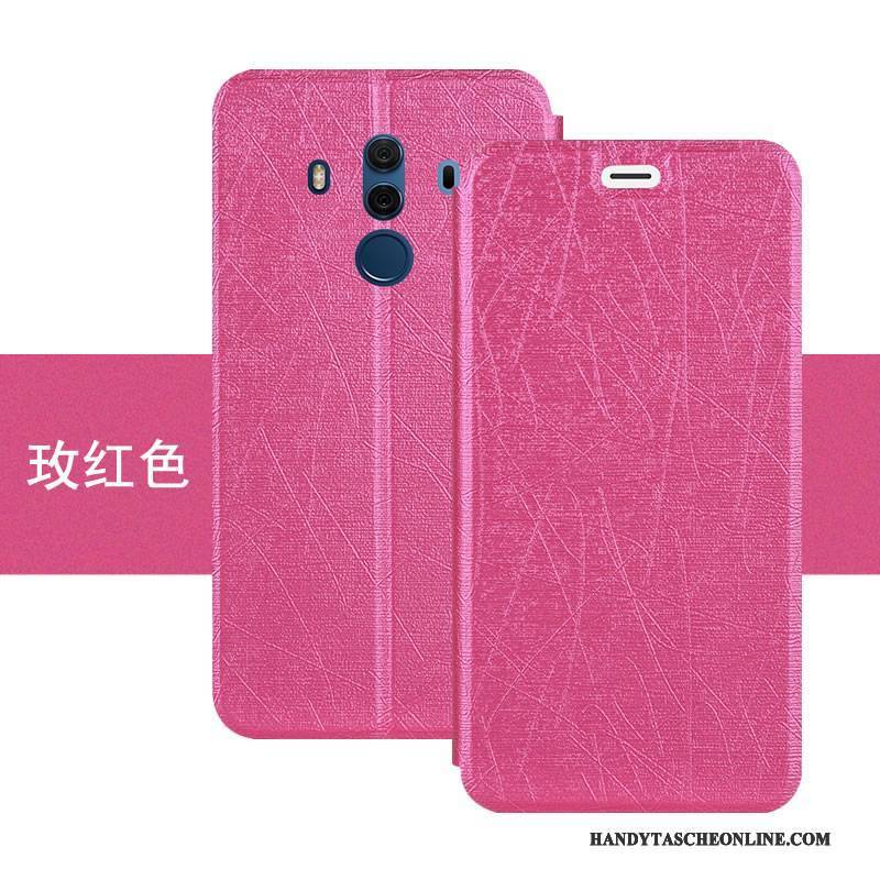 Hülle Huawei Mate 10 Pro Taschen Membran Farbe, Case Huawei Mate 10 Pro Halterung Handyhüllen Rot