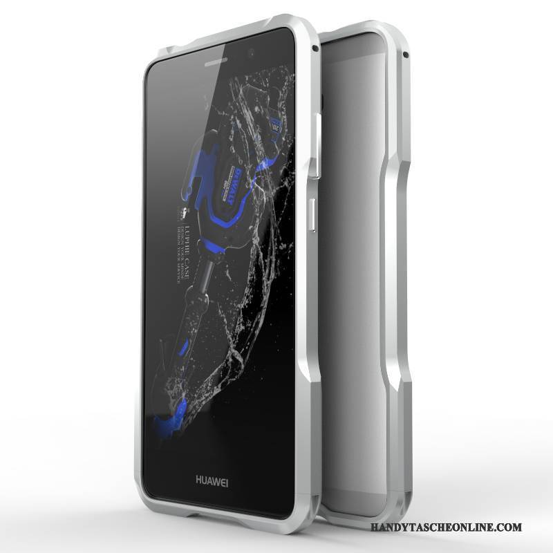 Hülle Huawei Mate 9 Kreativ Handyhüllen Grenze, Case Huawei Mate 9 Metall Anti-sturz Silber