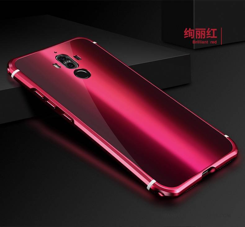 Hülle Huawei Mate 9 Kreativ Handyhüllen Rot, Case Huawei Mate 9 Metall Trendmarke