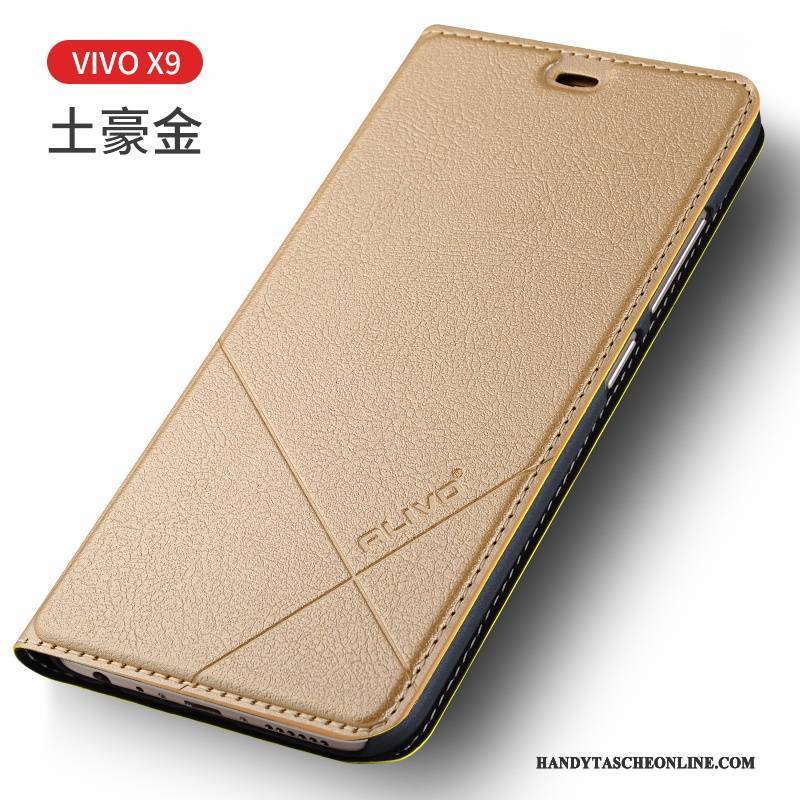 Hülle Huawei Mate 9 Lederhülle Gold Anti-sturz, Case Huawei Mate 9 Folio Handyhüllen