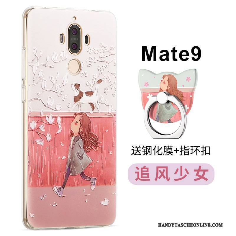 Hülle Huawei Mate 9 Schutz Handyhüllen Rosa, Case Huawei Mate 9 Silikon Persönlichkeit Anti-sturz