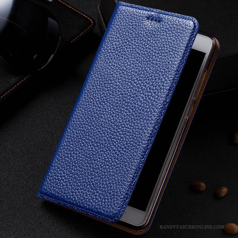 Hülle Huawei Nova Lederhülle Blau Litchi, Case Huawei Nova Schutz Anti-sturz Handyhüllen