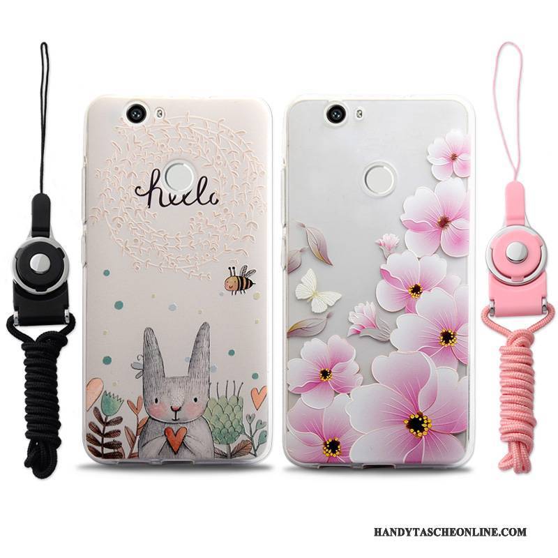 Hülle Huawei Nova Prägung Pulver Rosa, Case Huawei Nova Mini Hängende Verzierungen