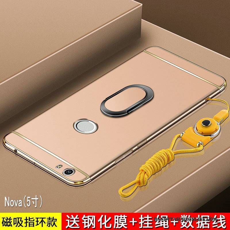 Hülle Huawei Nova Taschen Nubuck Gold, Case Huawei Nova Schutz Anti-sturz Jugend