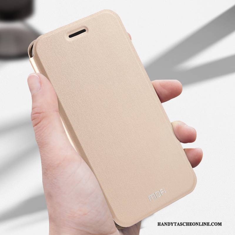 Hülle Huawei P Smart Lederhülle Gold Handyhüllen, Case Huawei P Smart Schutz