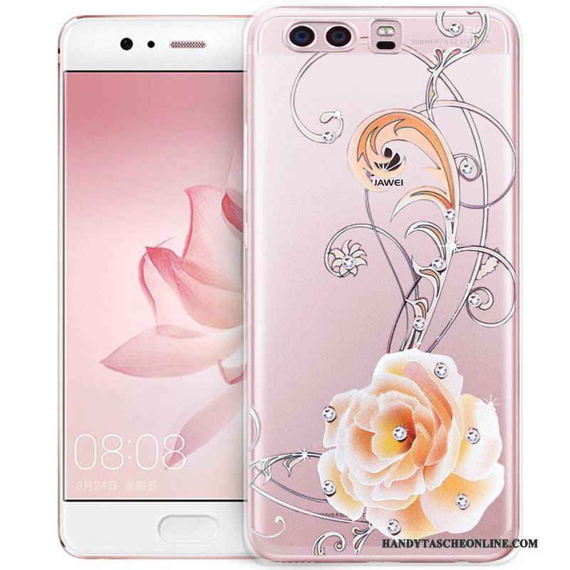 Hülle Huawei P10 Plus Strass Anti-sturz Trend, Case Huawei P10 Plus Taschen Handyhüllen Rosa