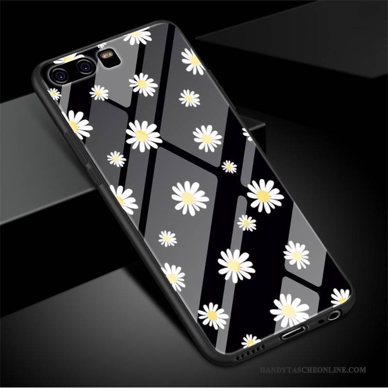 Hülle Huawei P10 Plus Taschen Anti-sturz Schwarz, Case Huawei P10 Plus Silikon Handyhüllen Blumen