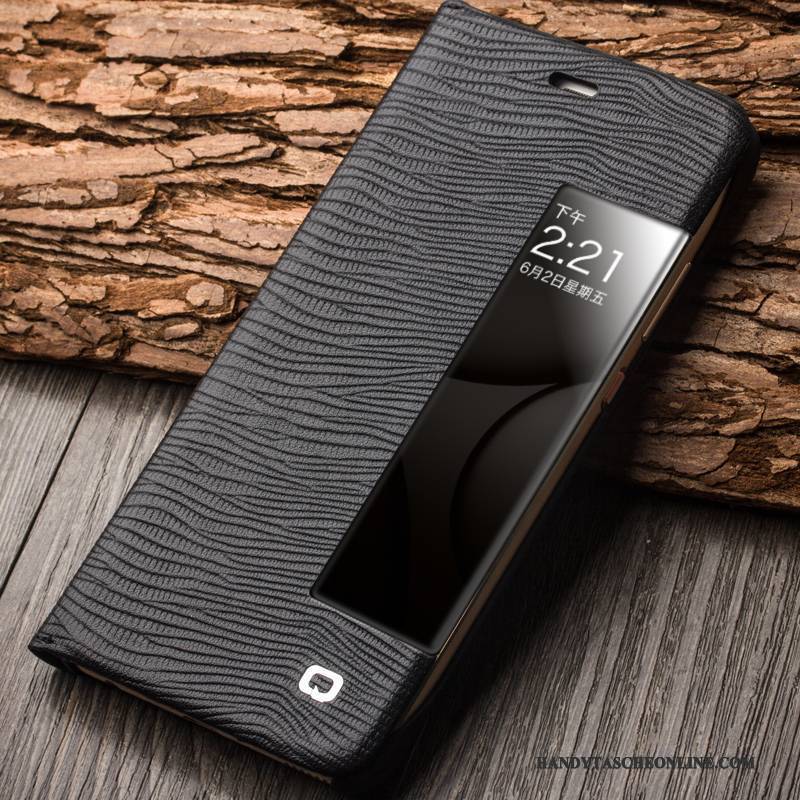 Hülle Huawei P10 Schutz Schwarz Pu, Case Huawei P10 Lederhülle Handyhüllen