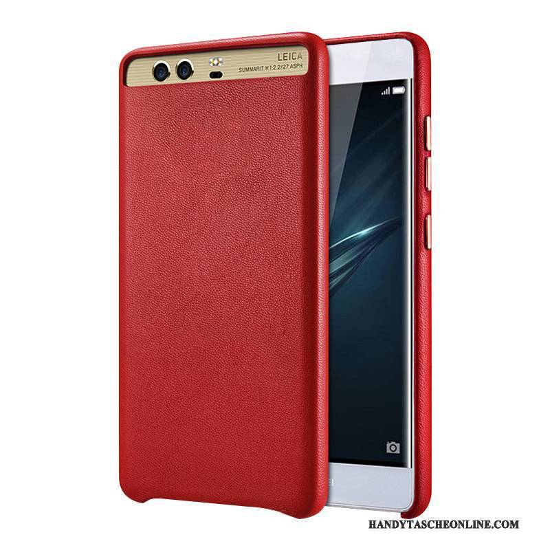 Hülle Huawei P10 Taschen Business Rot, Case Huawei P10 Leder Handyhüllen