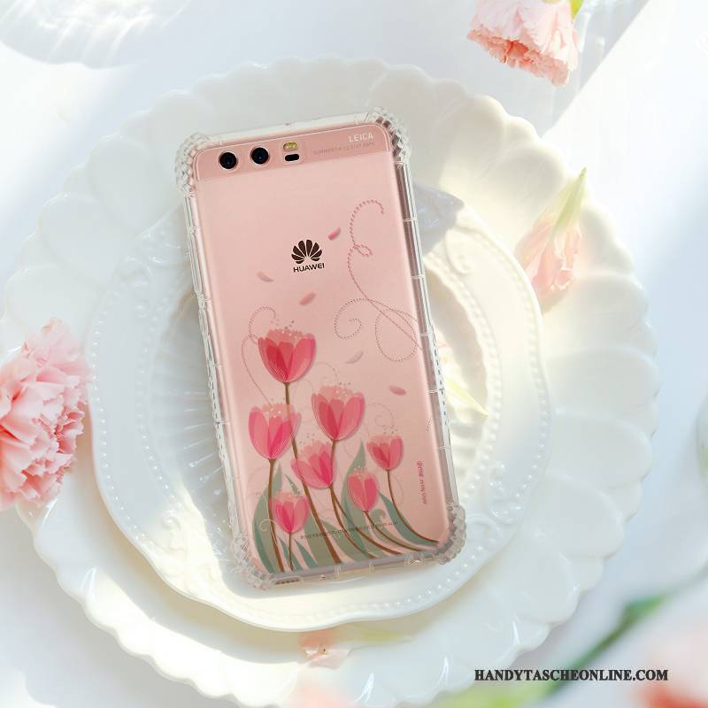 Hülle Huawei P10 Weiche Hängende Verzierungen Rosa, Case Huawei P10 Taschen Ballon Transparent