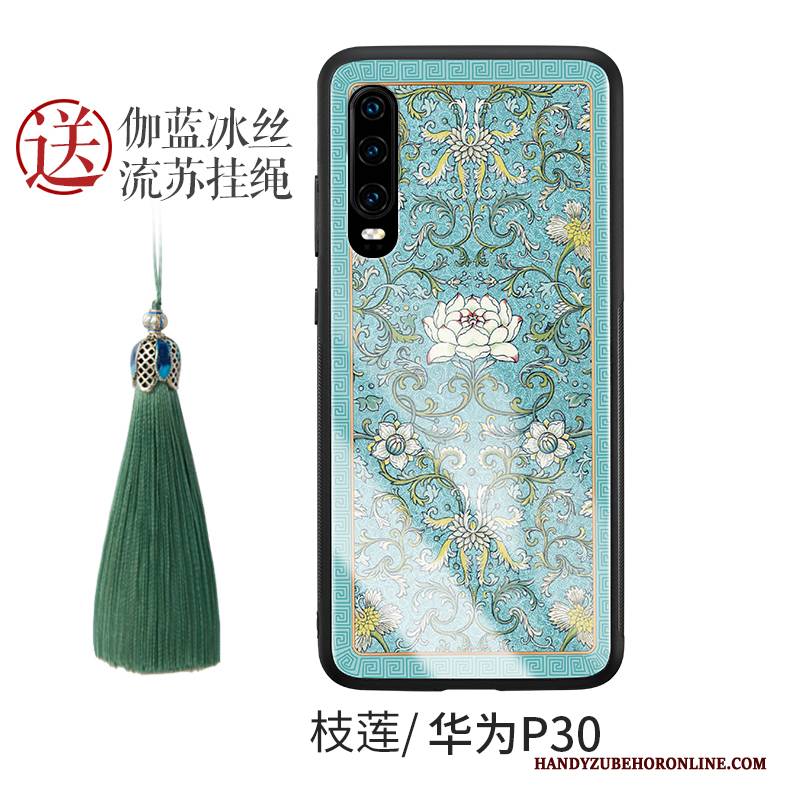 Hülle Huawei P30 Kreativ Chinesische Art Persönlichkeit, Case Huawei P30 Taschen Glas Handyhüllen