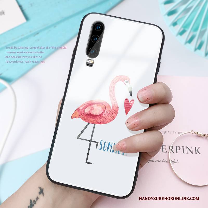 Hülle Huawei P30 Kreativ Handyhüllen Nette, Case Huawei P30 Weiß Hängende Verzierungen