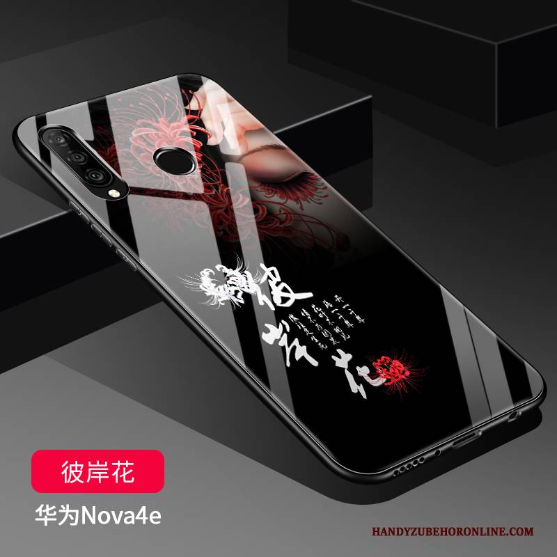 Hülle Huawei P30 Lite Schutz Handyhüllen Schwarz, Case Huawei P30 Lite Taschen Glas