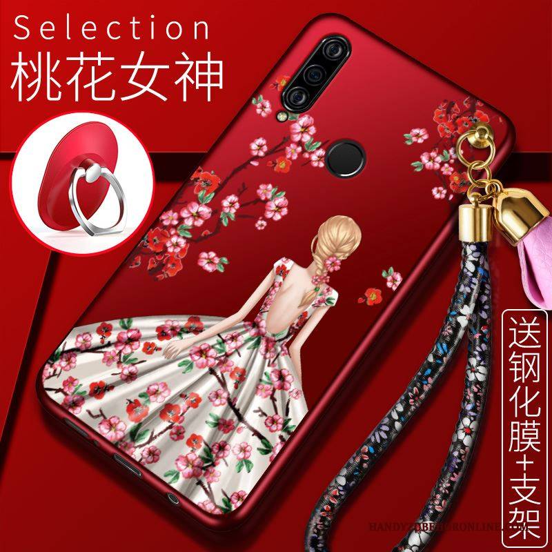 Hülle Huawei P30 Lite Silikon Rot Handyhüllen, Case Huawei P30 Lite Schutz