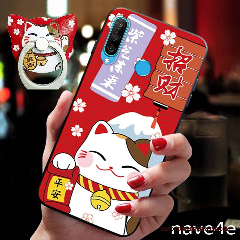 Hülle Huawei P30 Lite Taschen Schlank Neu, Case Huawei P30 Lite Karikatur Nubuck Handyhüllen