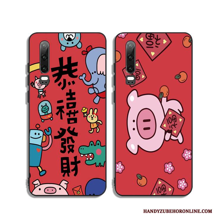 Hülle Huawei P30 Silikon Nette Rot, Case Huawei P30 Taschen Festlich Handyhüllen