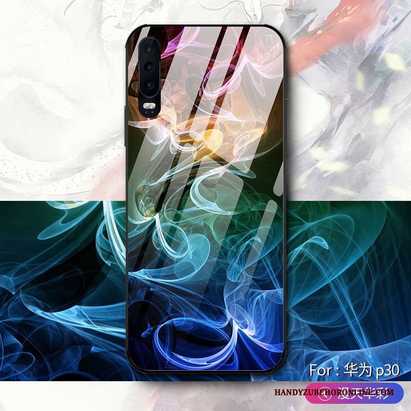 Hülle Huawei P30 Silikon Neu Chinesische Art, Case Huawei P30 Taschen Schwer Glas