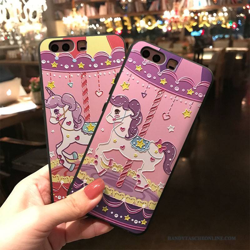 Hülle Huawei P9 Plus Karikatur Persönlichkeit Hängende Verzierungen, Case Huawei P9 Plus Silikon Rosa Handyhüllen