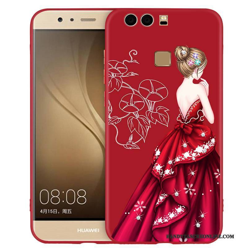 Hülle Huawei P9 Plus Kreativ Rot Handyhüllen, Case Huawei P9 Plus Silikon Persönlichkeit Trend