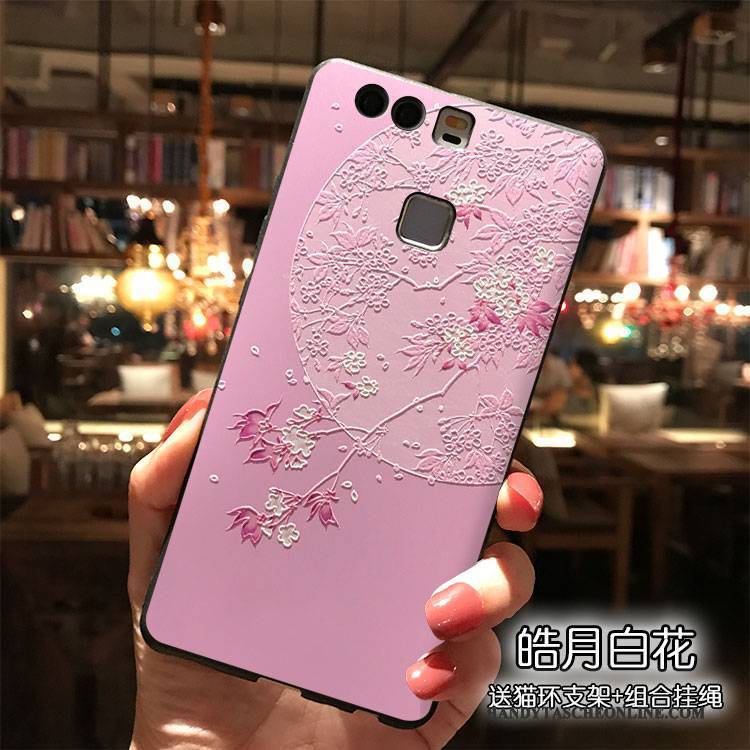 Hülle Huawei P9 Plus Silikon Wind Rosa, Case Huawei P9 Plus Hängende Verzierungen Handyhüllen