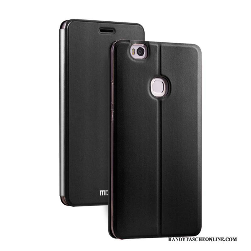 Hülle Mi Max 2 Schutz Anti-sturz Handyhüllen, Case Mi Max 2 Lederhülle Mini Schwarz