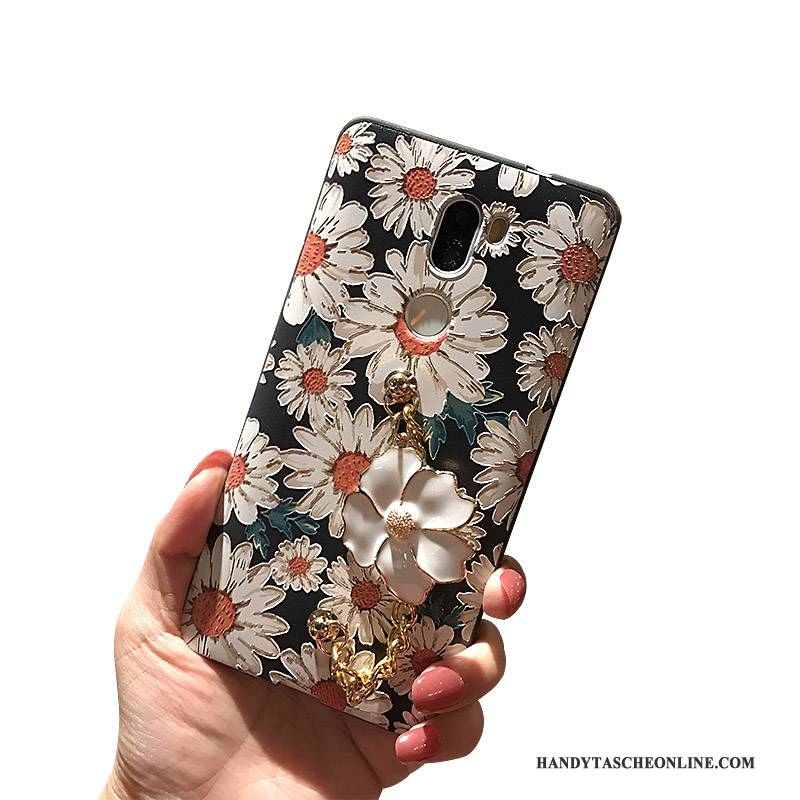 Hülle Mi Note 2 Weiche Schwarz Handyhüllen, Case Mi Note 2 Farbe Nubuck Blumen