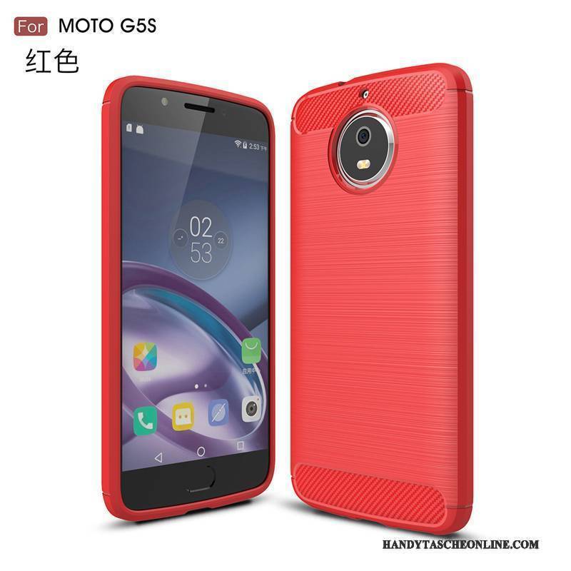 Hülle Moto G5s Schutz Anti-sturz Rot, Case Moto G5s Handyhüllen Seide