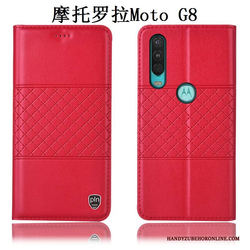 Hülle Moto G8 Schutz Rot Anti-sturz, Case Moto G8 Taschen Handyhüllen