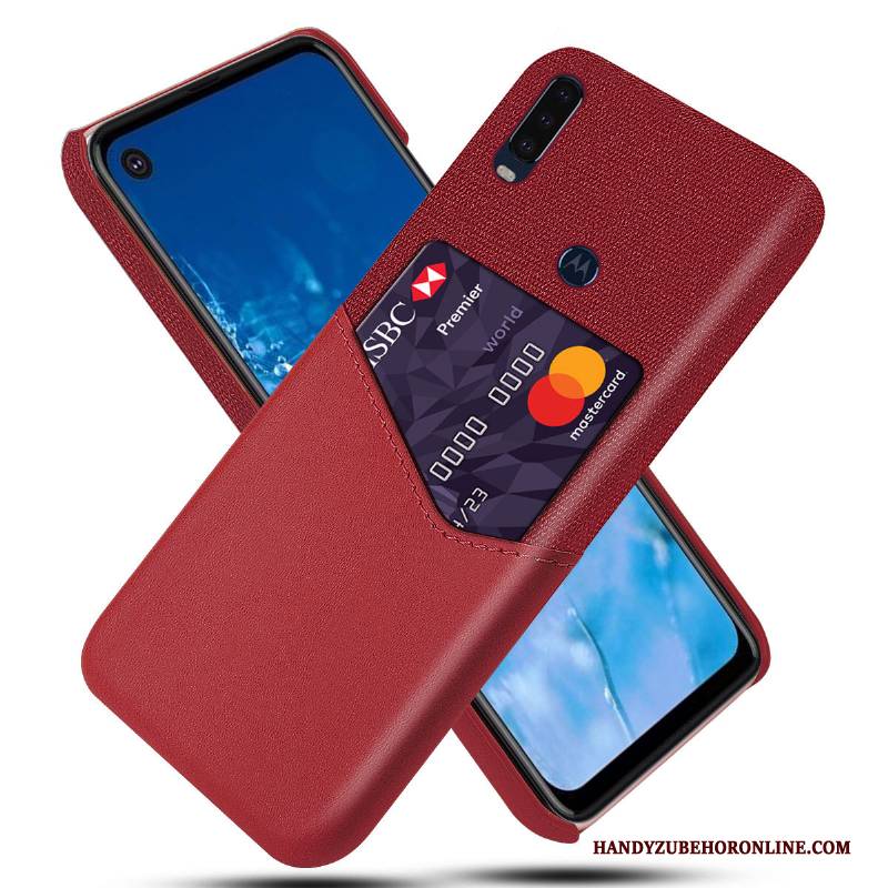 Hülle Motorola One Action Taschen Handyhüllen Rot, Case Motorola One Action Schutz Schwer Grenze