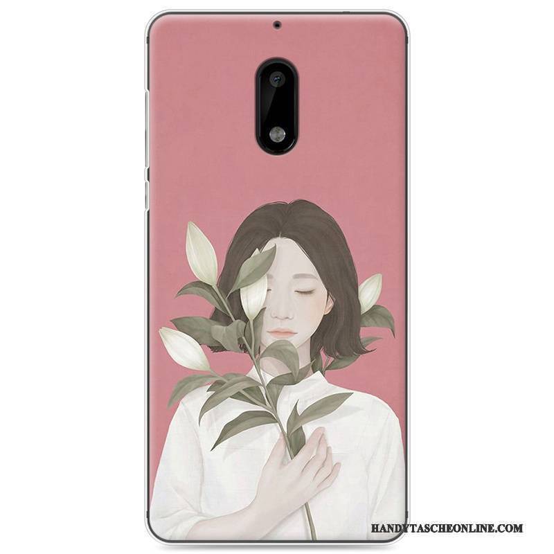 Hülle Nokia 6 Gemalt Mini Rosa, Case Nokia 6 Taschen Kunst Handyhüllen