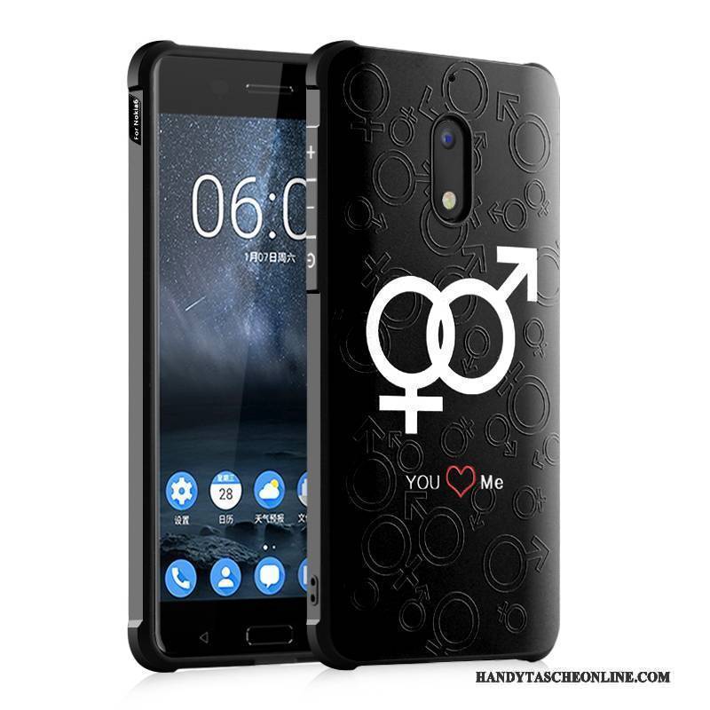 Hülle Nokia 6 Weiche Anti-sturz Trend, Case Nokia 6 Silikon Schwarz Handyhüllen