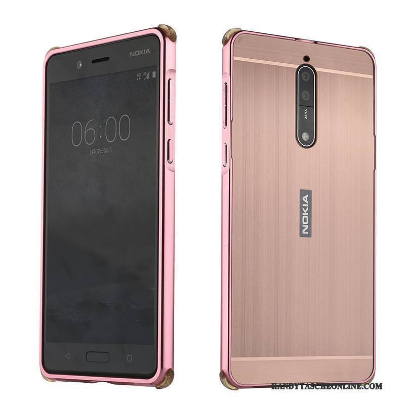 Hülle Nokia 8 Metall Anti-sturz Rosa, Case Nokia 8 Schutz Trend Persönlichkeit