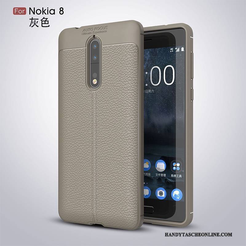 Hülle Nokia 8 Schutz Anti-sturz Handyhüllen, Case Nokia 8 Weiche Grau