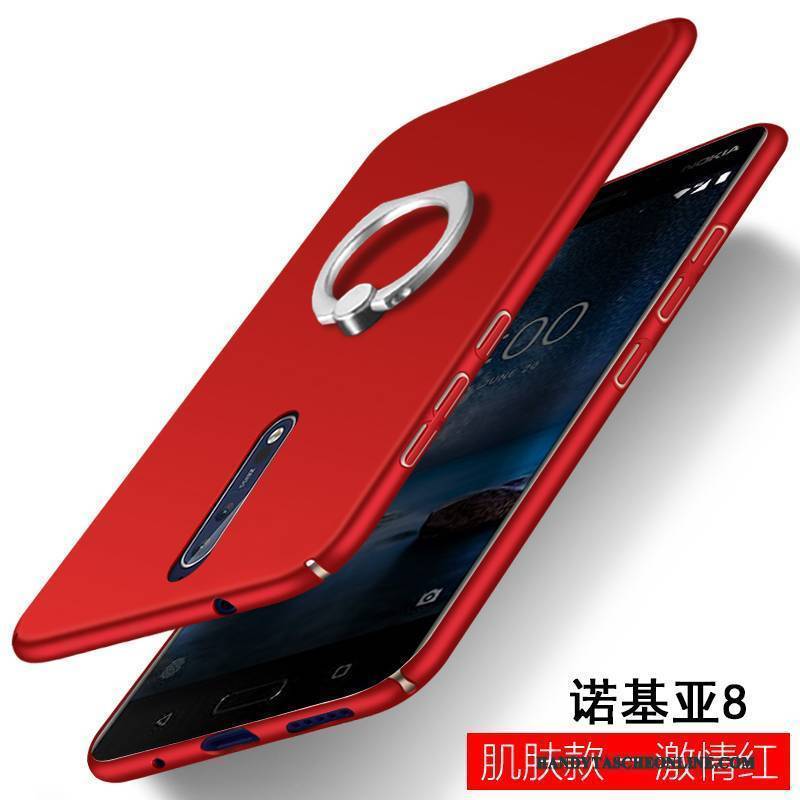 Hülle Nokia 8 Taschen Anti-sturz Nubuck, Case Nokia 8 Schutz Persönlichkeit Rot