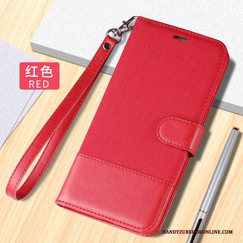 Hülle Redmi Note 6 Pro Schutz Anti-sturz Rot, Case Redmi Note 6 Pro Taschen Karte Handyhüllen
