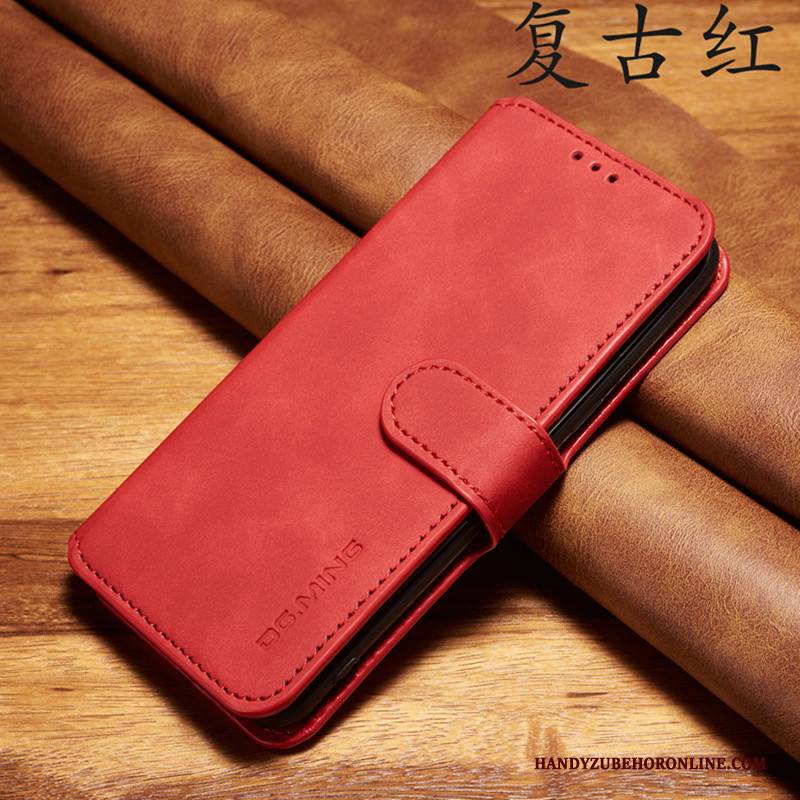 Hülle Redmi Note 7 Folio Rot Handyhüllen, Case Redmi Note 7 Taschen Anti-sturz