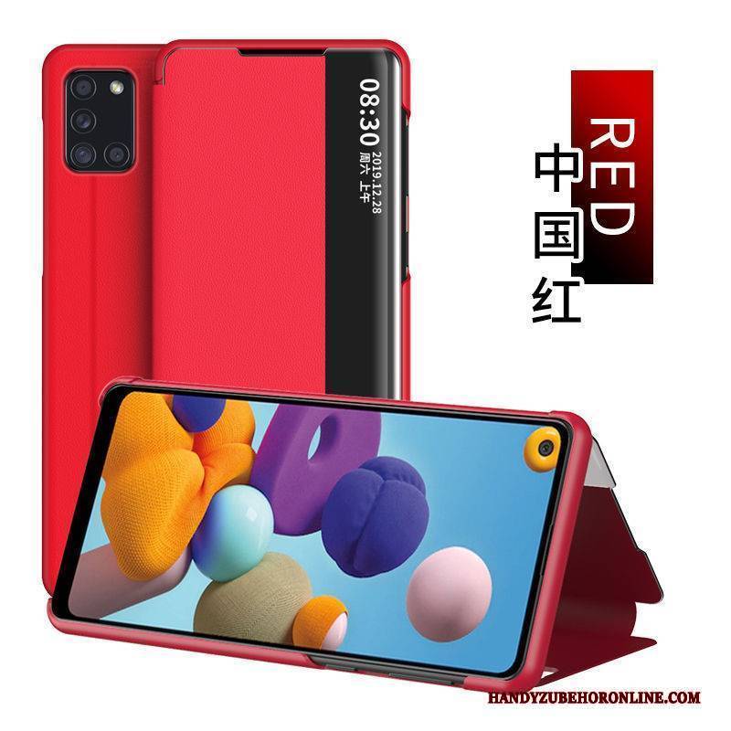 Hülle Samsung Galaxy A21s Schutz Anti-sturz Rot, Case Samsung Galaxy A21s Folio Schlafsaal Handyhüllen