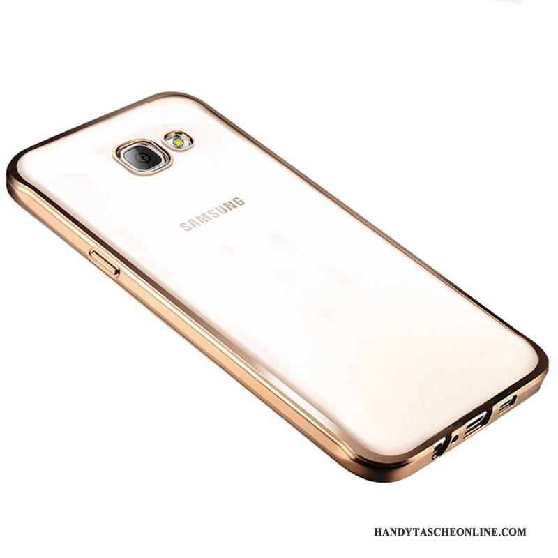 Hülle Samsung Galaxy A3 2016 Schutz Gold Transparent, Case Samsung Galaxy A3 2016 Weiche