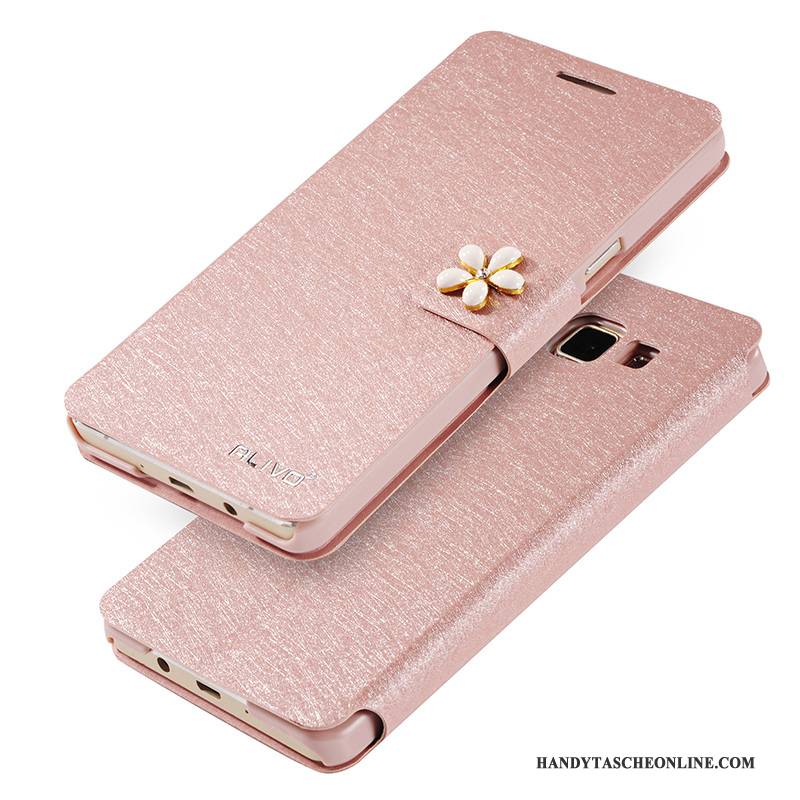 Hülle Samsung Galaxy A5 2015 Lederhülle Rosa Handyhüllen, Case Samsung Galaxy A5 2015 Schutz