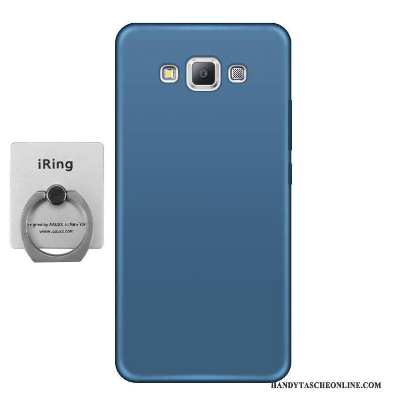 Hülle Samsung Galaxy A5 2015 Taschen Nubuck Handyhüllen, Case Samsung Galaxy A5 2015 Schutz Dunkelblau Einfach