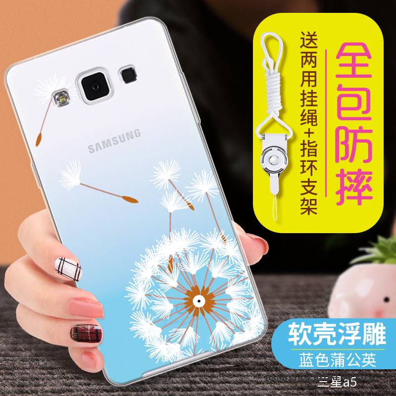 Hülle Samsung Galaxy A5 2015 Weiche Handyhüllen Hellblau, Case Samsung Galaxy A5 2015 Silikon Anti-sturz Transparent