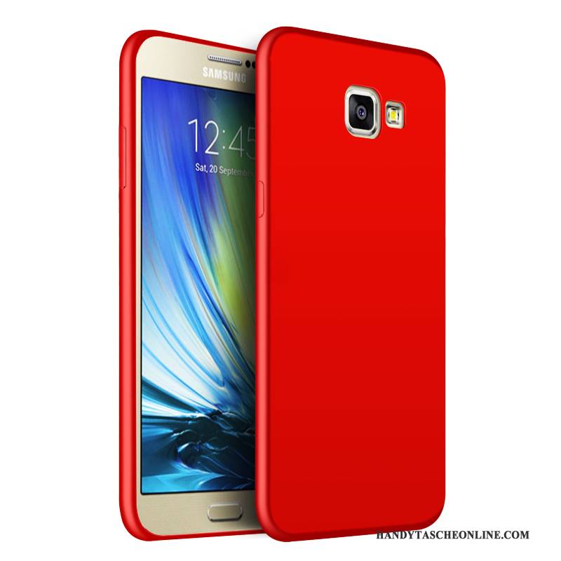 Hülle Samsung Galaxy A5 2016 Taschen Handyhüllen Trend, Case Samsung Galaxy A5 2016 Weiche Rot Nubuck