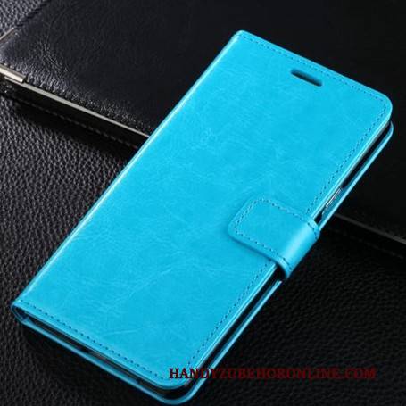 Hülle Samsung Galaxy A6+ Schutz Trend Handyhüllen, Case Samsung Galaxy A6+ Lederhülle Blau
