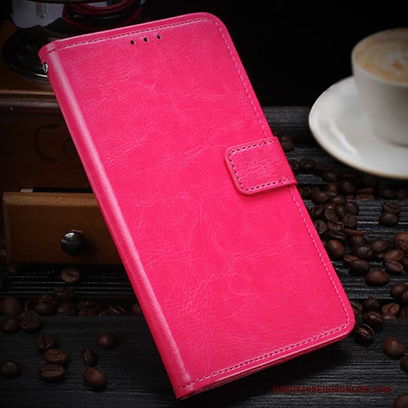 Hülle Samsung Galaxy A6+ Taschen Rot Handyhüllen, Case Samsung Galaxy A6+ Lederhülle Karte
