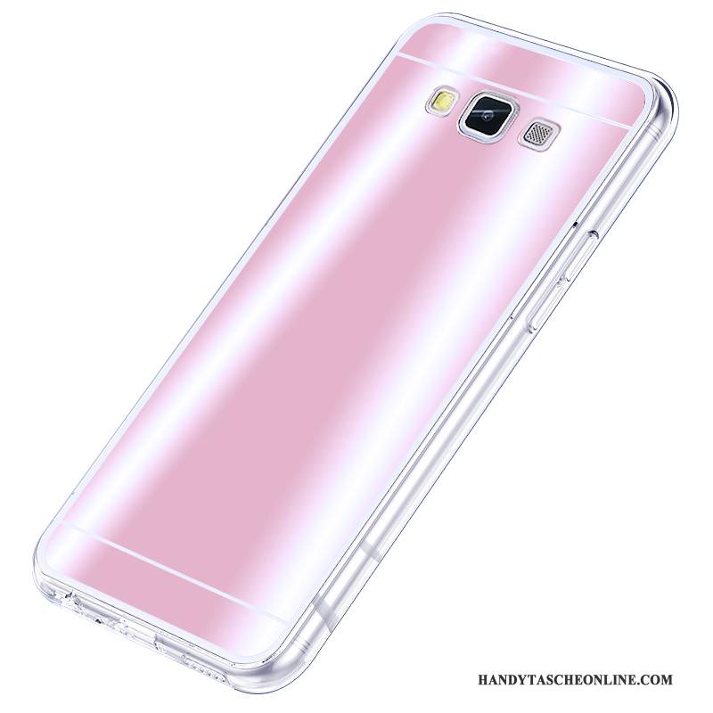 Hülle Samsung Galaxy A7 2015 Silikon Rosa Spiegel, Case Samsung Galaxy A7 2015 Schutz Handyhüllen Anti-sturz