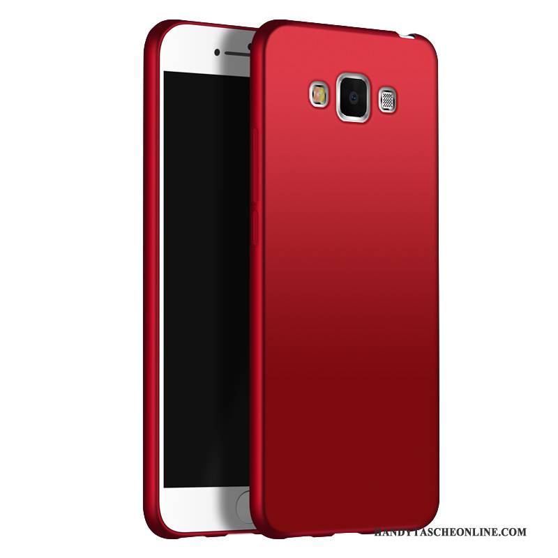 Hülle Samsung Galaxy A7 2015 Weiche Rot Handyhüllen, Case Samsung Galaxy A7 2015 Schutz Trend Nubuck