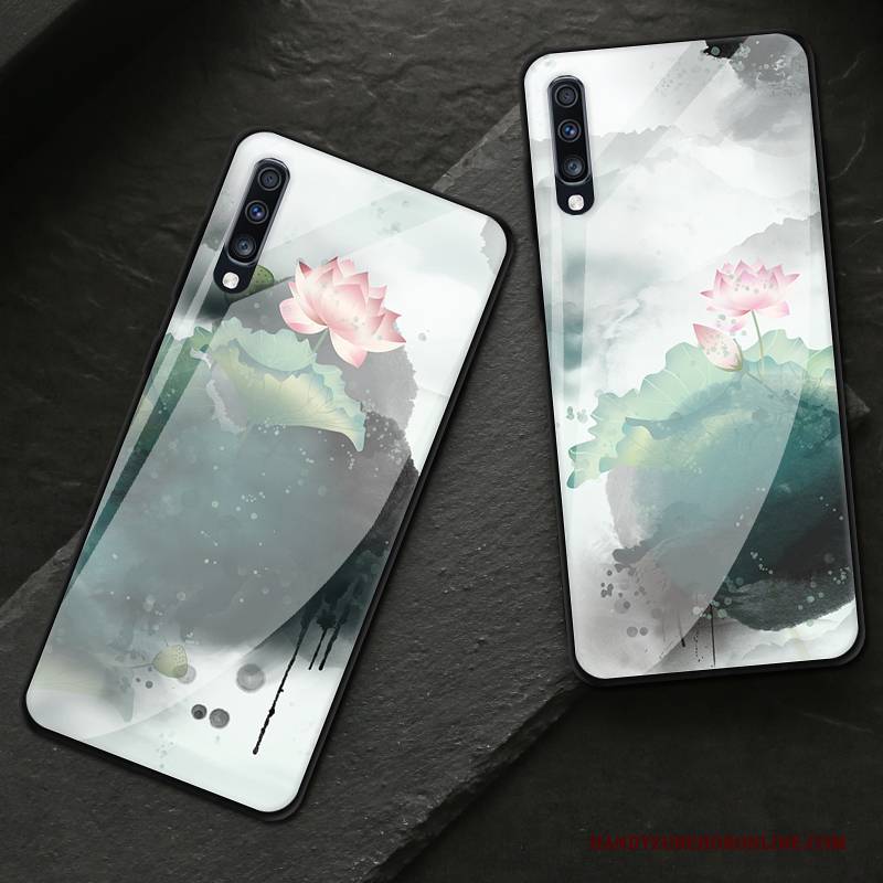 Hülle Samsung Galaxy A70 Taschen Glas Landschaft, Case Samsung Galaxy A70 Schutz Tinte Handyhüllen