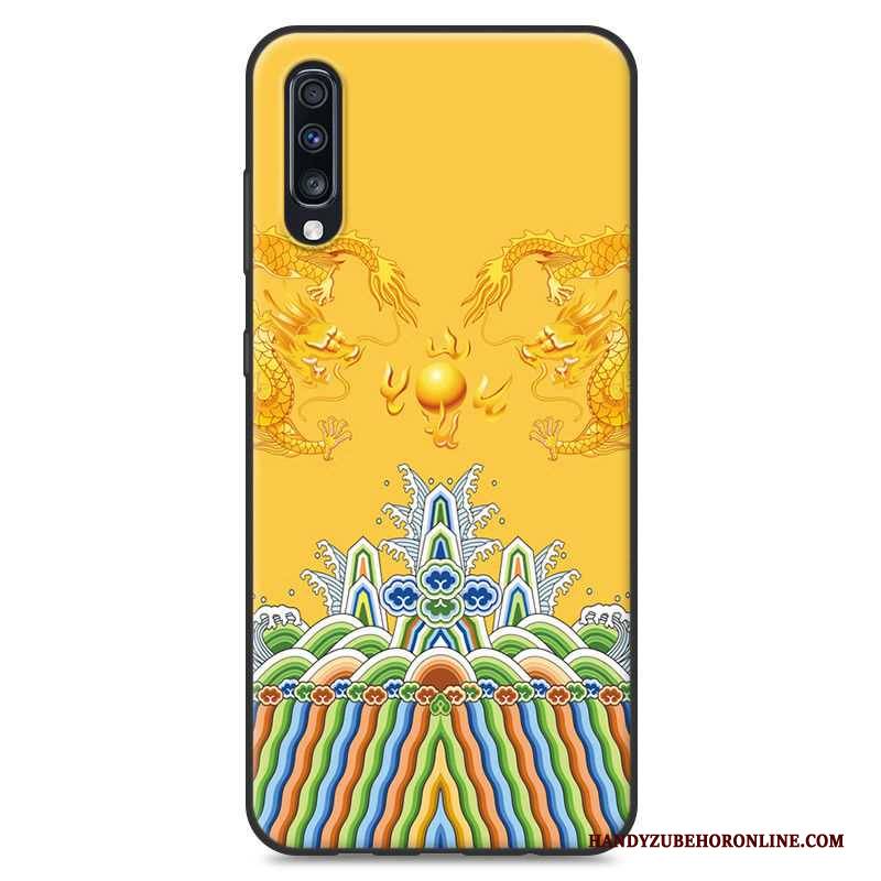 Hülle Samsung Galaxy A70 Weiche Handyhüllen Persönlichkeit, Case Samsung Galaxy A70 Kreativ Gelb Trend