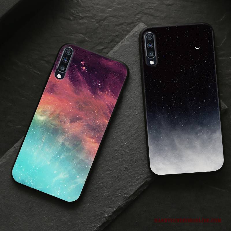 Hülle Samsung Galaxy A70 Weiche Trendmarke Handyhüllen, Case Samsung Galaxy A70 Schutz Anti-sturz Schwarz