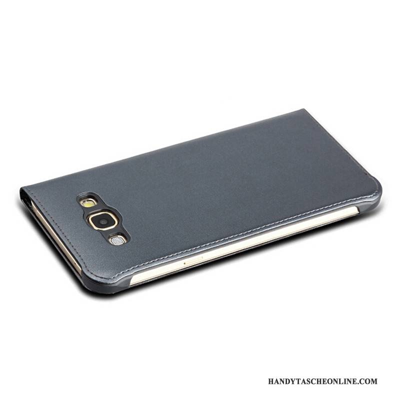 Hülle Samsung Galaxy A8 Folio Silber Handyhüllen, Case Samsung Galaxy A8 Lederhülle Grau